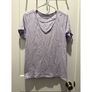 Pact Shirt Womens Large Purple V Neck 100% Organic Cotton Lightweight Casual Tee